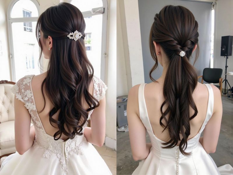 tóc cô dâu uốn xoăn