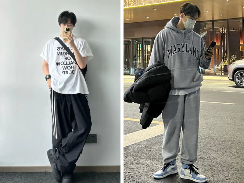 outfit quần jogger áo thun