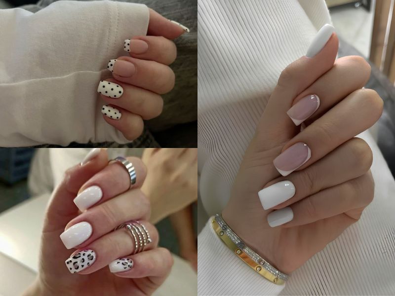 nail vuông trắng