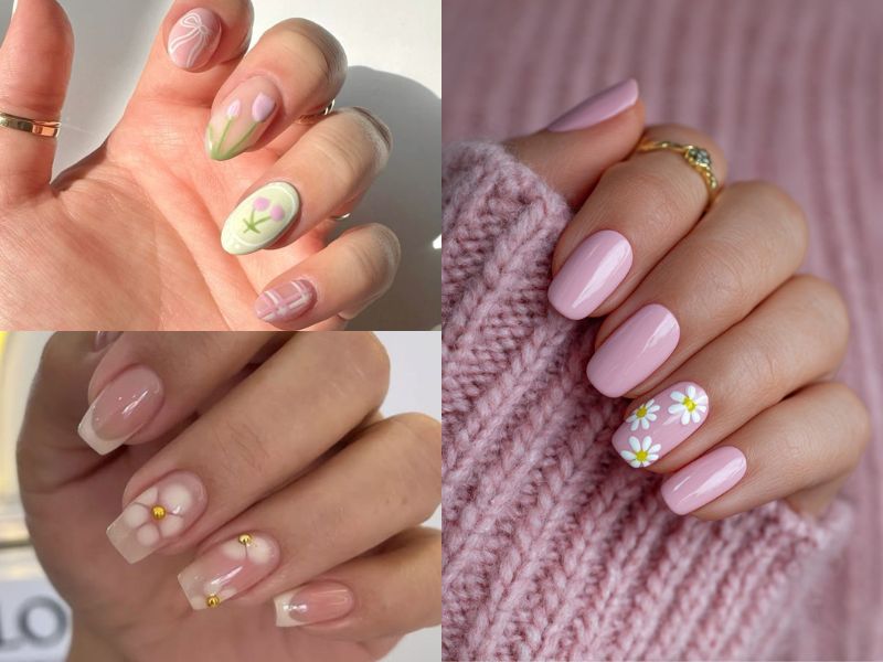 Họa tiết hình học đơn giản được điểm thêm trên nền móng mang màu sắc đơn giản sẽ giúp móng tạo được chiều sâu độc đáo