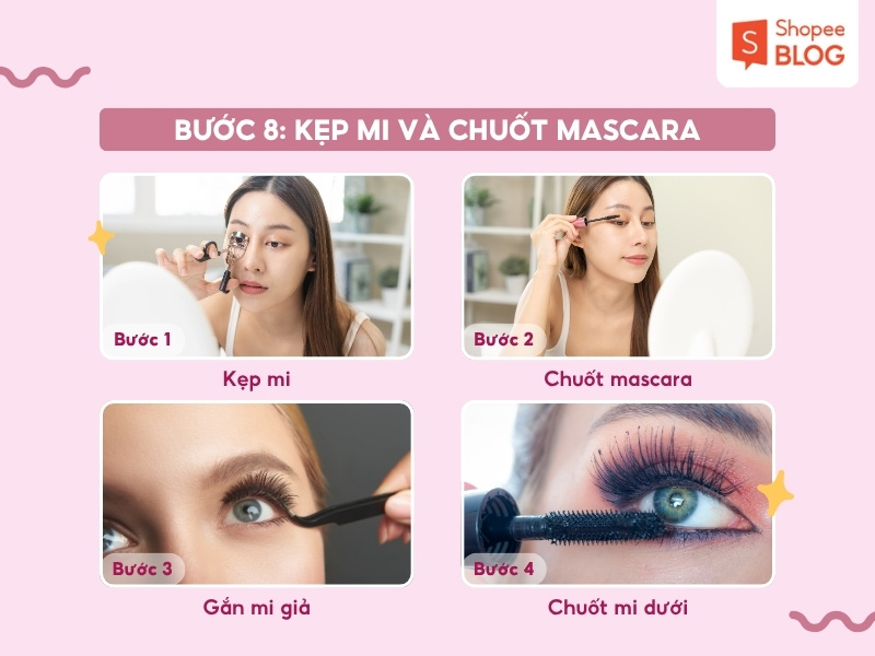 Bước kẹp mi và chuốt mascara