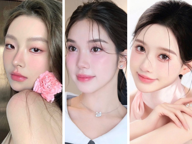 Makeup tone hồng baby