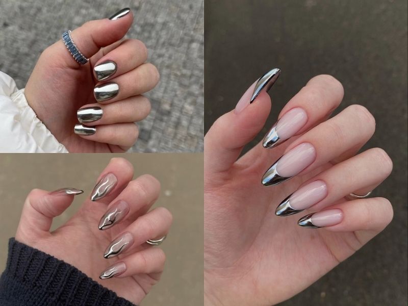 nail tráng gương bạc