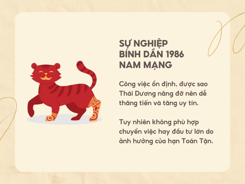 Sự nghiệp tuổi Bính Dần 1986 nam mạng năm 2026