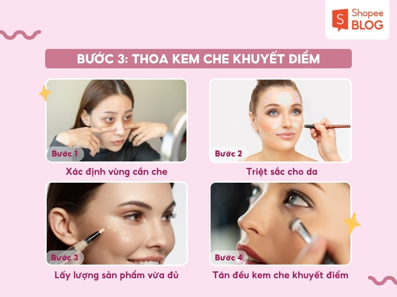 Bước thoa kem che khuyết điểm