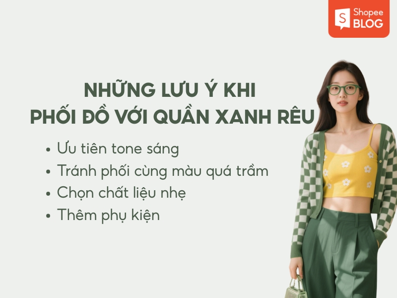 lưu ý khi phối đồ xanh rêu