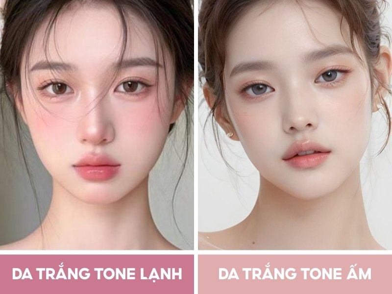 Da trắng tone lạnh và tone ấm