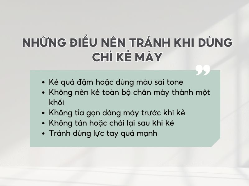 Một số điều lưu ý khi sử dụng chì kẻ mày