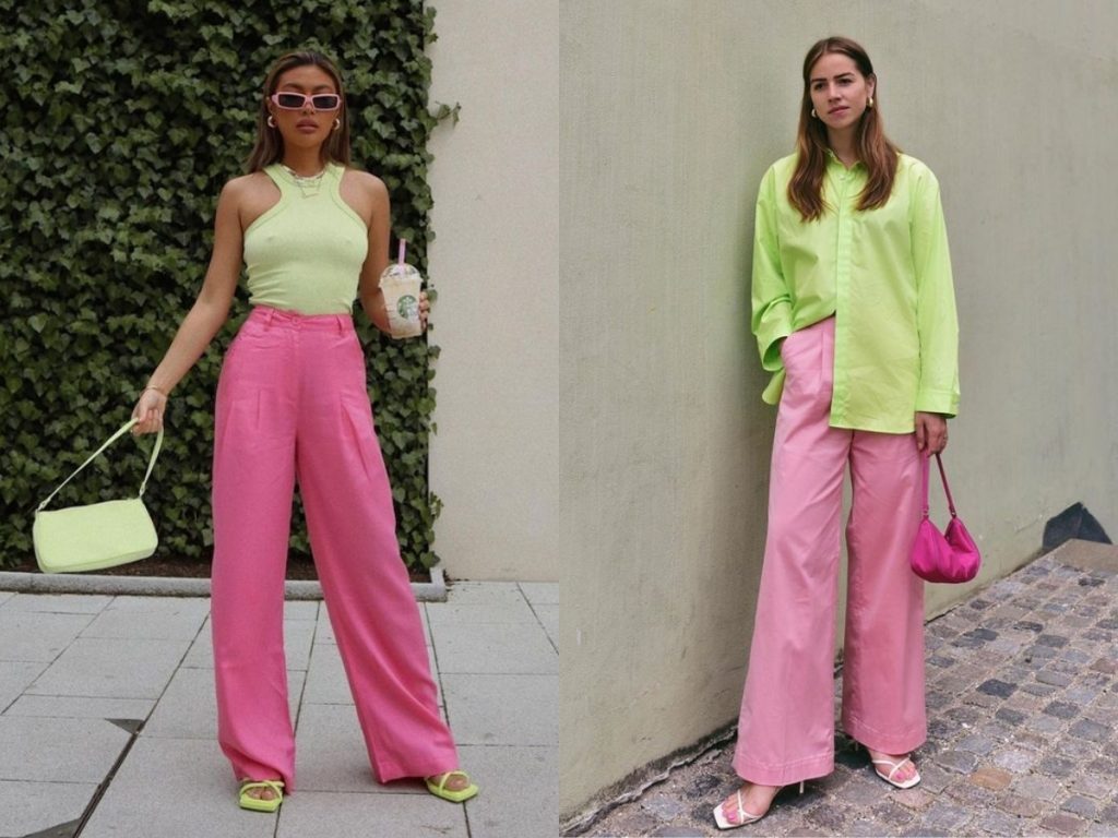 Sự kết hợp giữa hồng và xanh pastel 