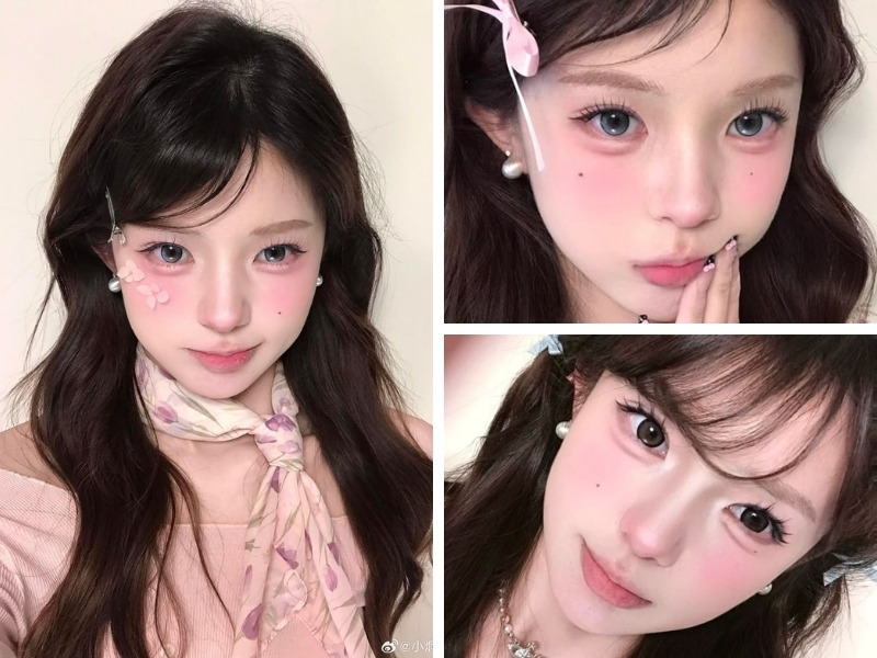 Kiểu makeup tông hồng Douyin