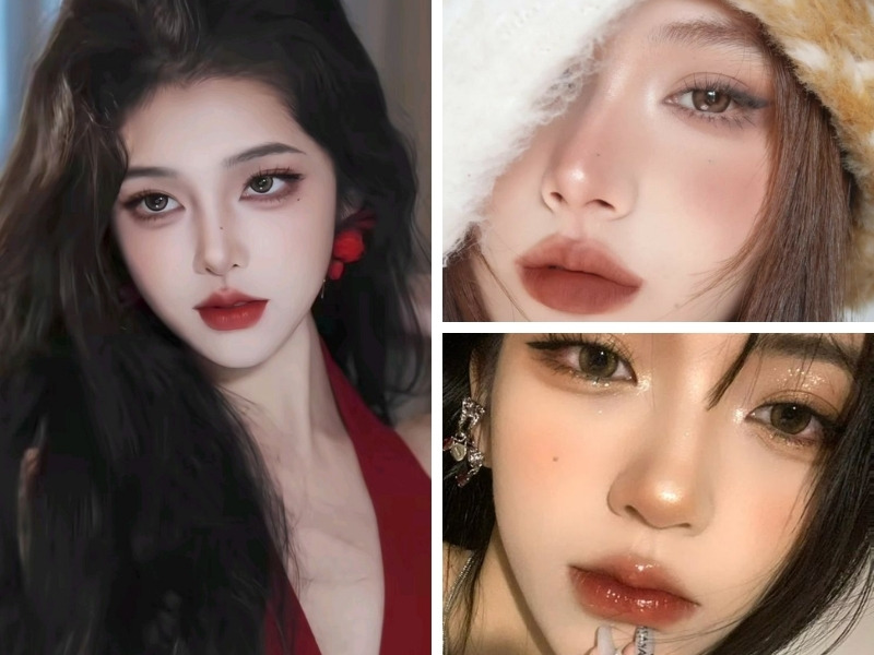 Kiểu trang điểm tone đỏ nâu cho da ngăm