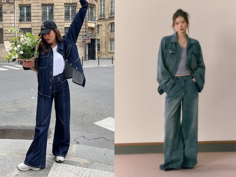 Ứng dụng denim vào thời trang.