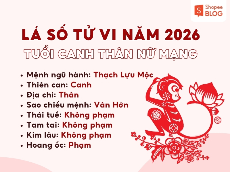 Tổng quan tử vi tuổi canh thân năm 2026 nữ mạng