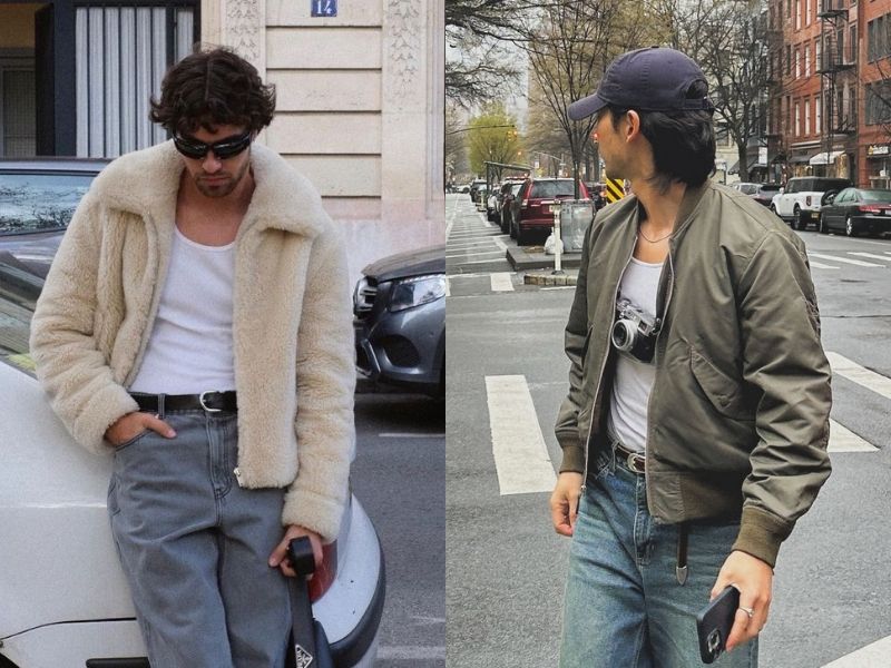 tank top phối jacket