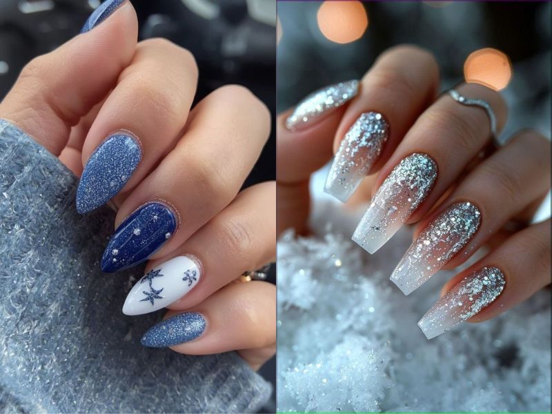 nail xanh biển kim tuyến