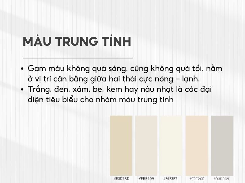 Màu trung tính là màu gì 