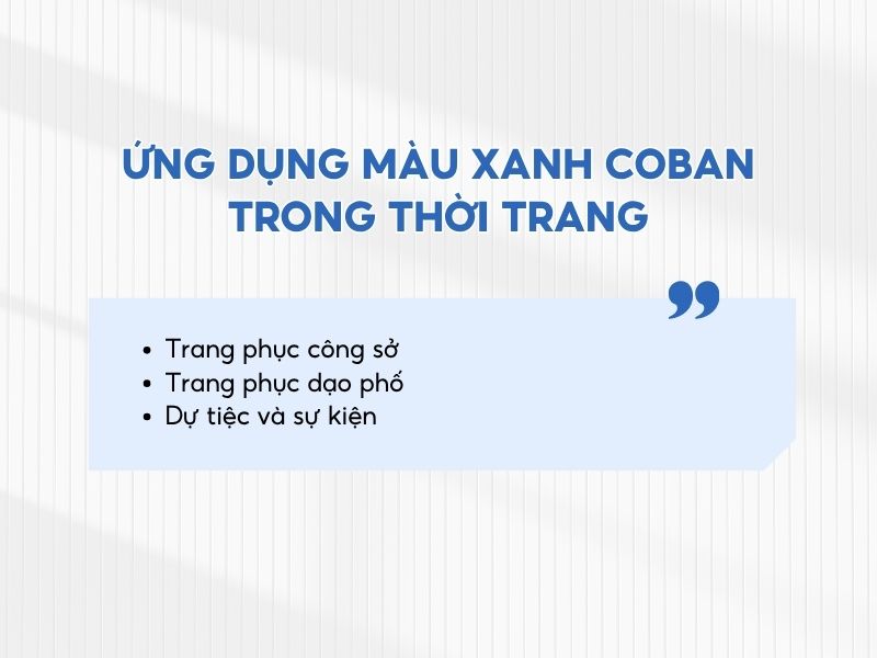 Cách ứng dụng màu xanh coban