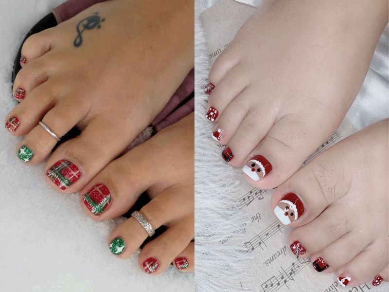 nail nô en giáng sinh chân