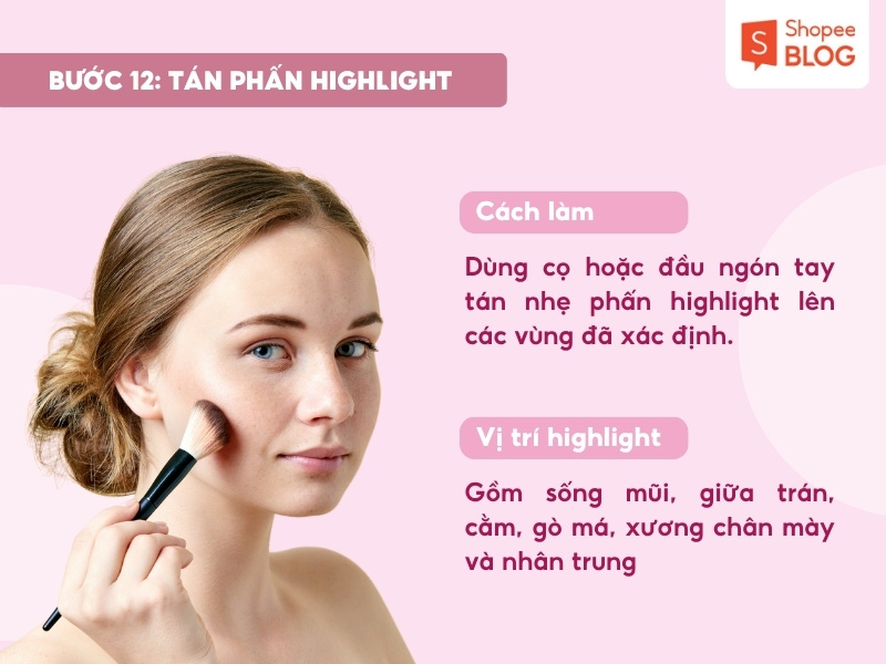 Bước tán phấn highlight