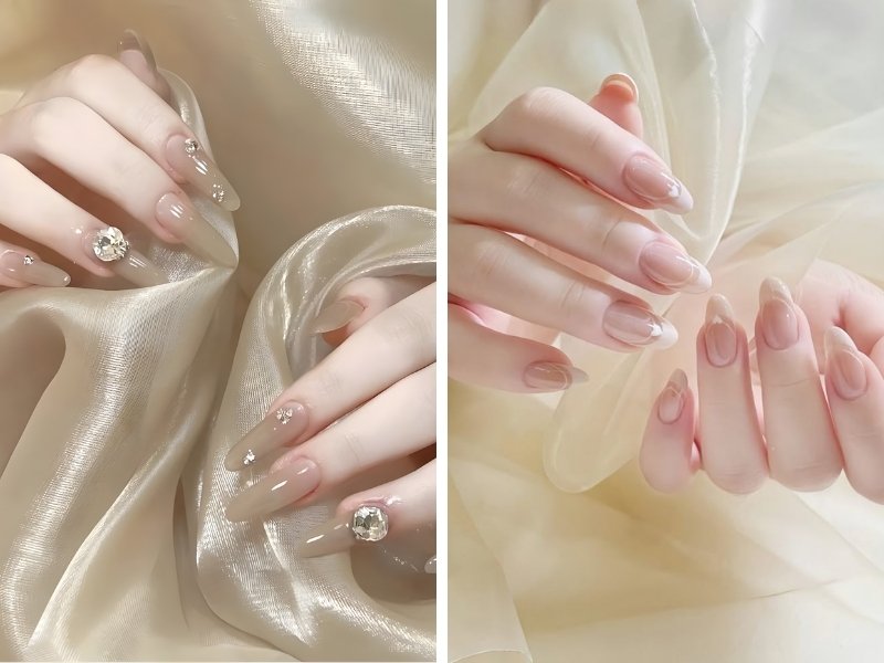 Mẫu nail nude cho da trung tính