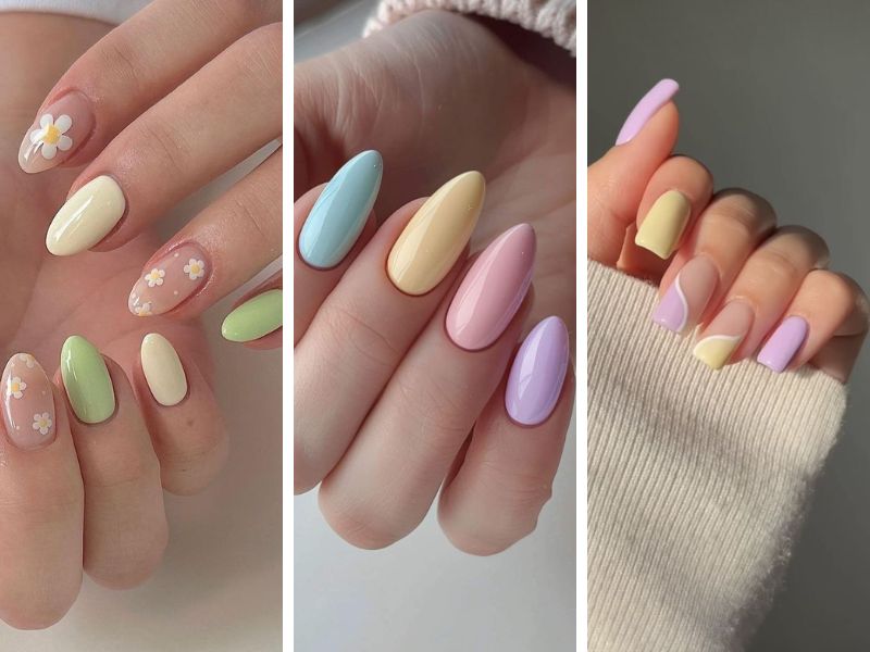 mẫu nail tết pastel