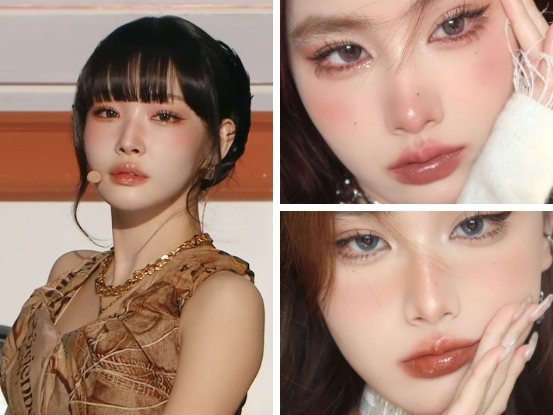 Tone makeup coral brown Hàn Quốc