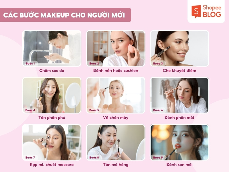 Các bước trang điểm cho người mới bắt đầu