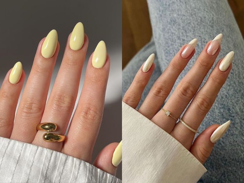 nail màu vàng trơn