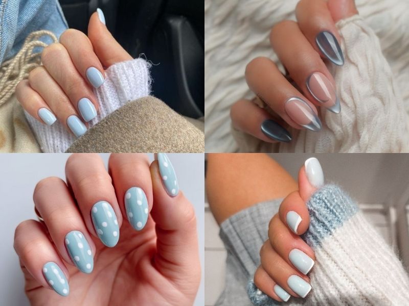 nail xanh dương nhạt