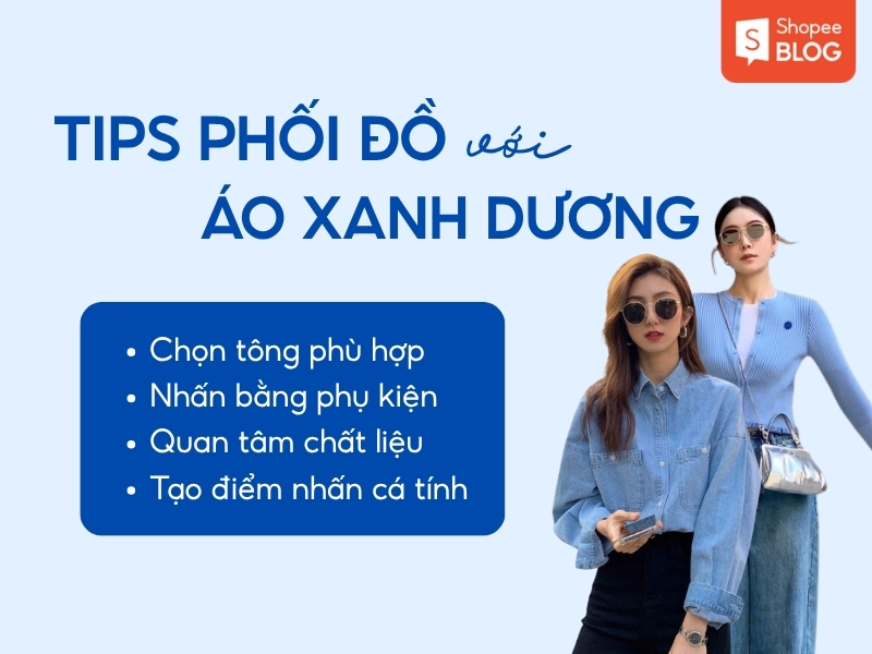 Tips phối đồ với áo xanh dương