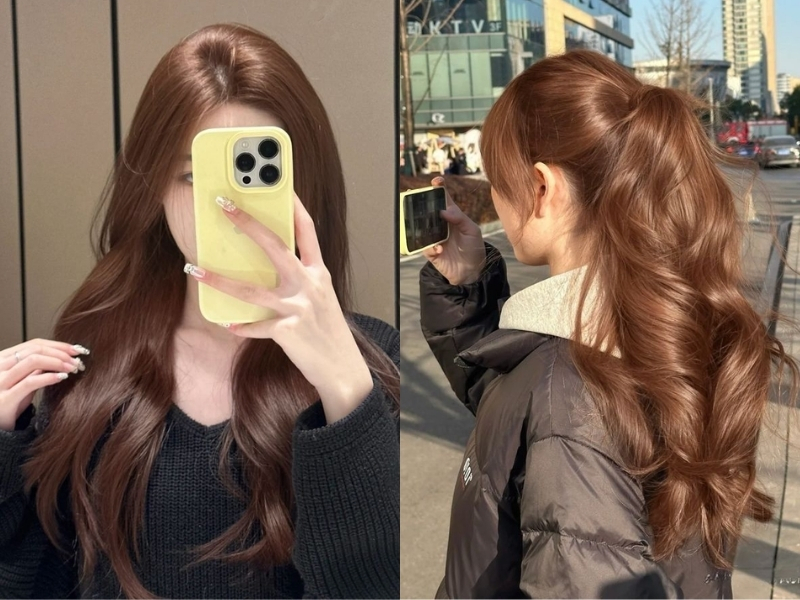 Tóc màu nâu socola caramel