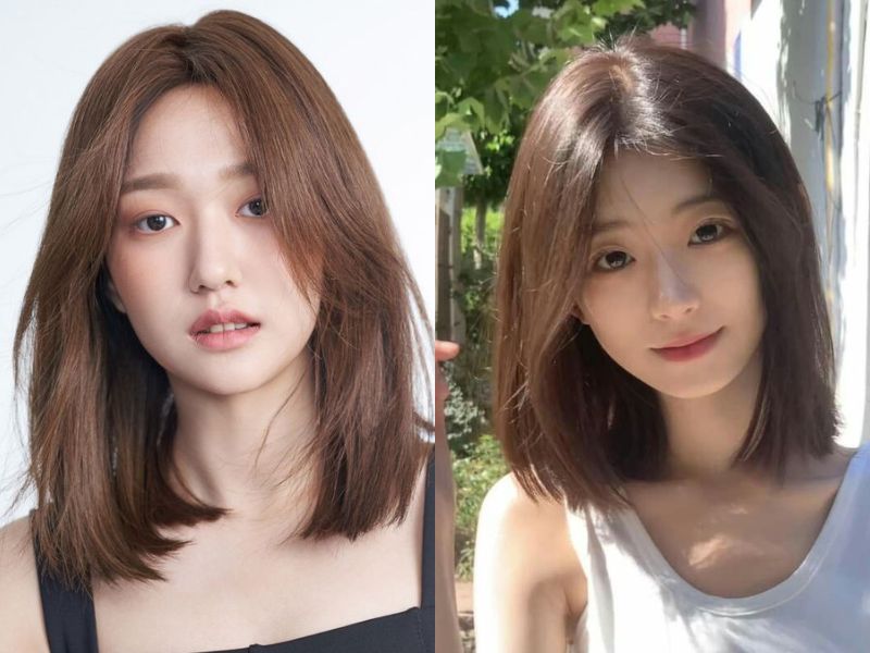 tóc ngắn thẳng ngang vai