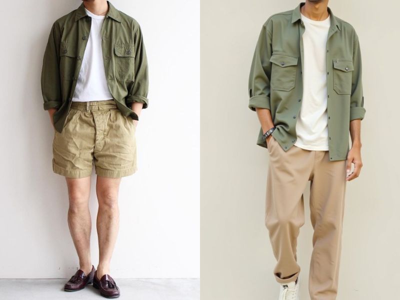 phối đồ màu olive