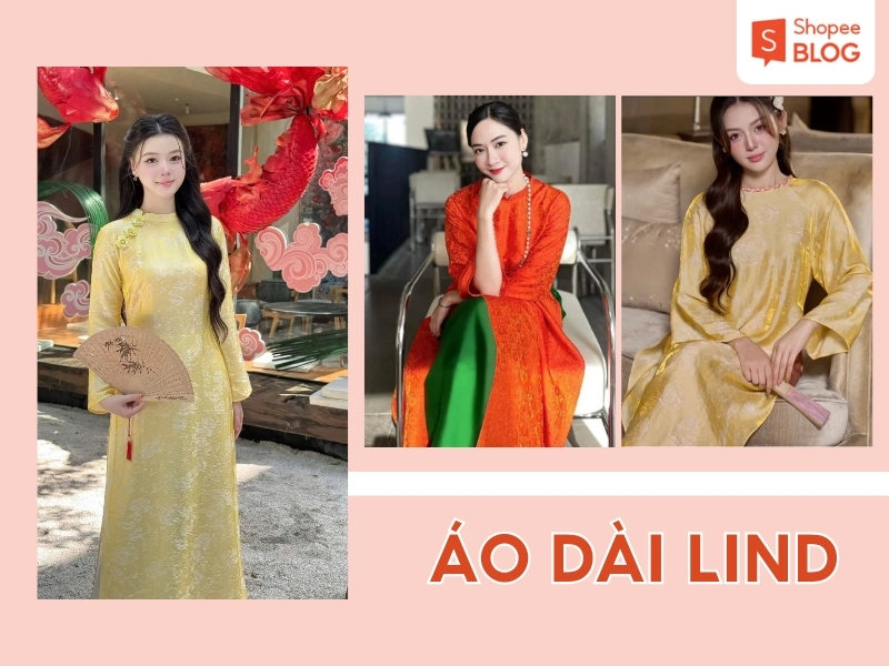 Shop bán Áo Dài màu cam Lind 