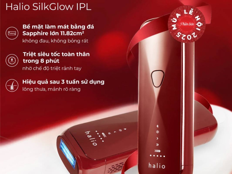 Máy triệt lông Halio SilkGlow IPL màu đỏ