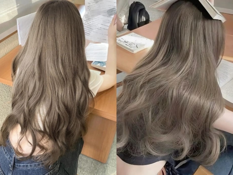 Tóc nhuộm màu nâu tây