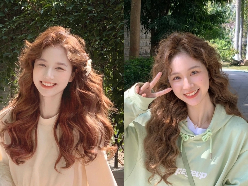 tóc xoăn hippie sóng xoăn lọn to 