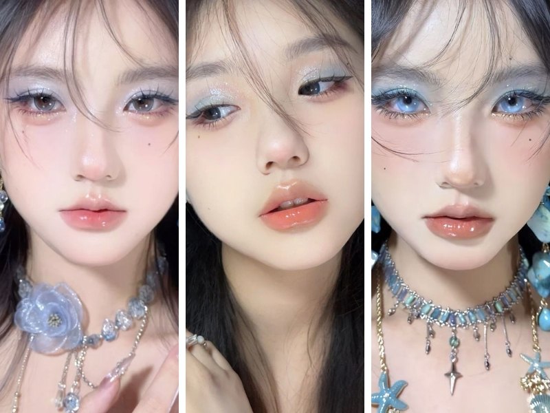 Makeup tone xanh dương lạnh cho da tone lạnh