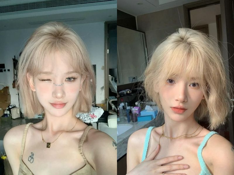 tóc bạch kim ngắn nữ