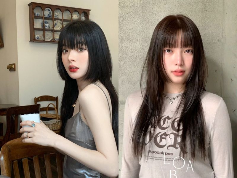 tóc hime mái bằng cho mặt dài