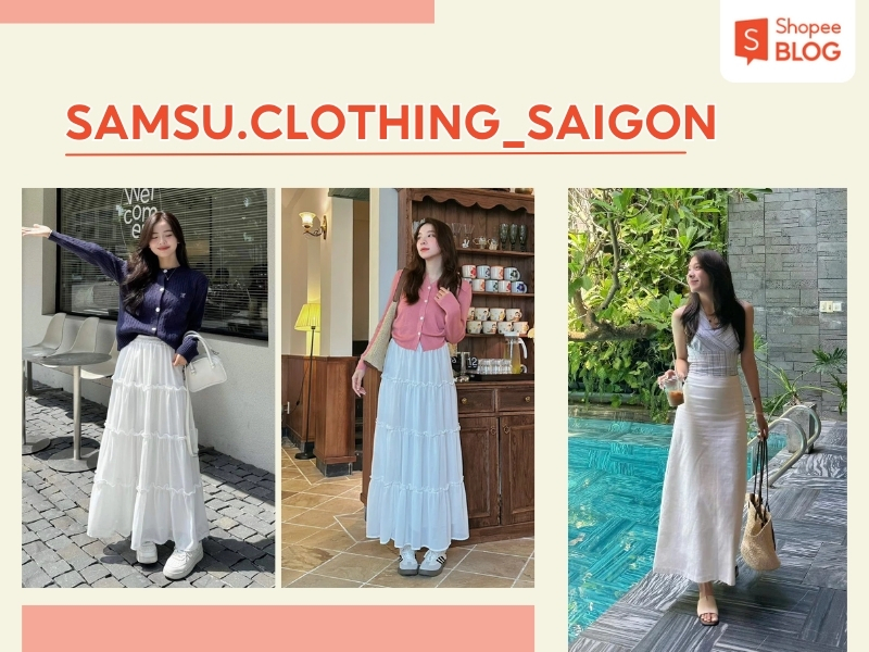 chân váy màu kem mua ở shop Samsu.clothing_saigon 