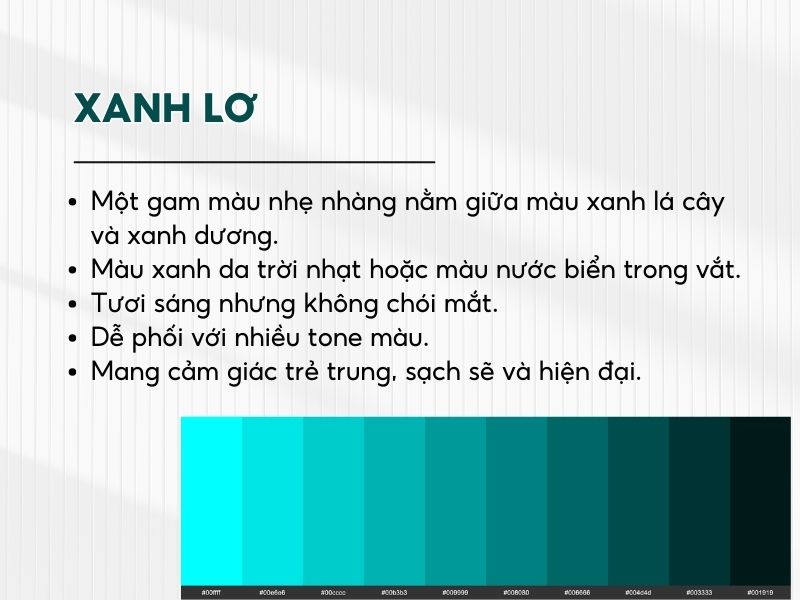 Màu xanh lơ là màu gì