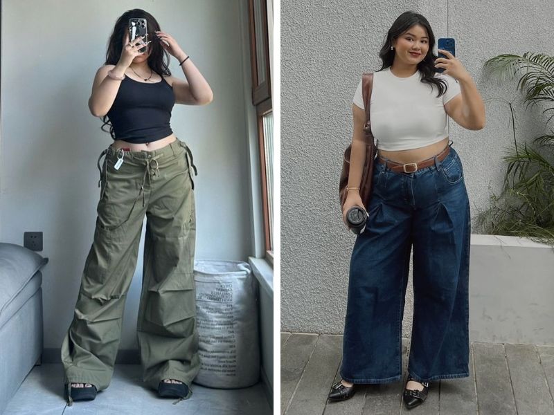 áo croptop quần cạp cao nữ mập lùn