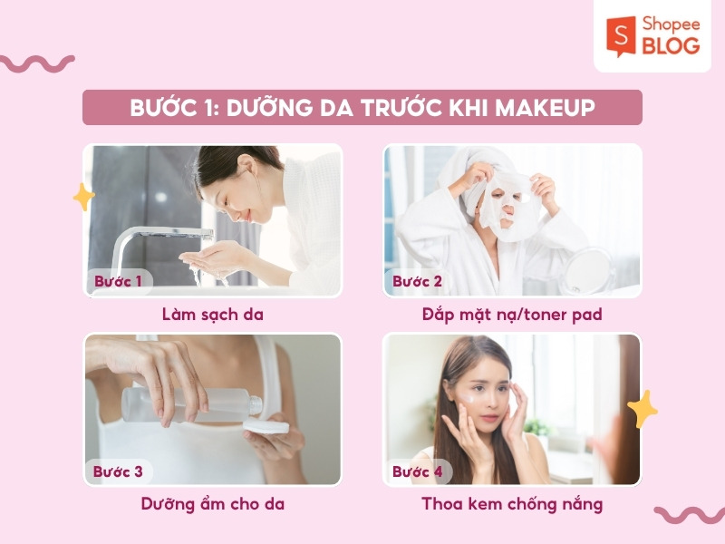 Các bước skincare trước khi makeup nhẹ nhàng
