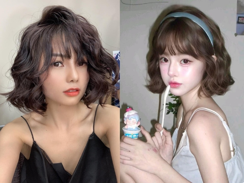 Tóc ngắn uốn xoăn hippie