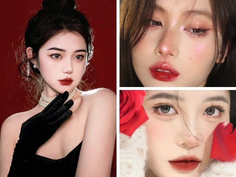 Kiểu trang điểm tone đỏ gạch cho da tone ấm