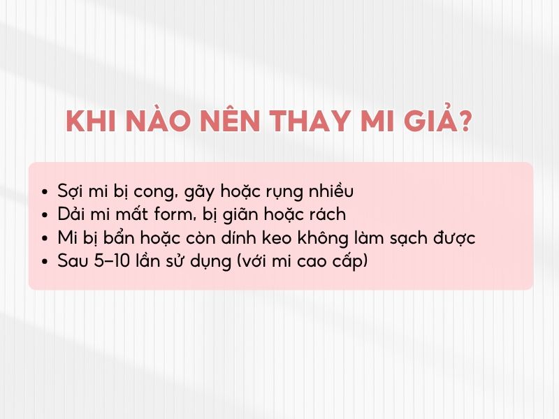 Những dấu hiệu cần thay mi giả