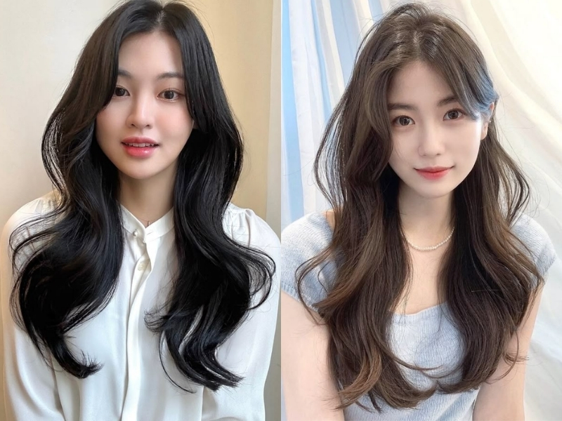 Kiểu tóc layer dài uốn nhẹ 