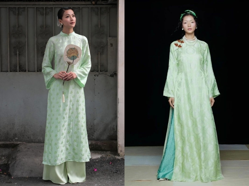 áo dài Xanh pastel cho da ngăm