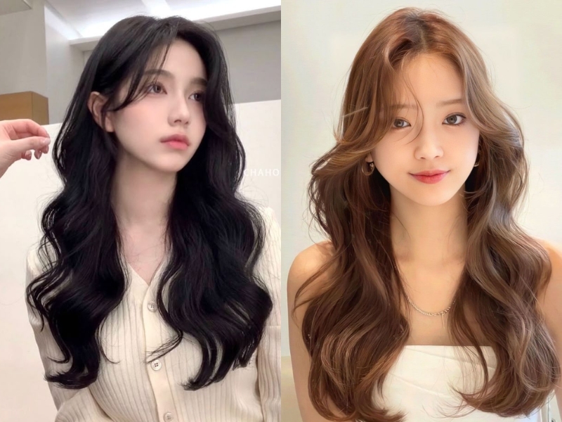 Tóc dài uốn xoăn lọn to